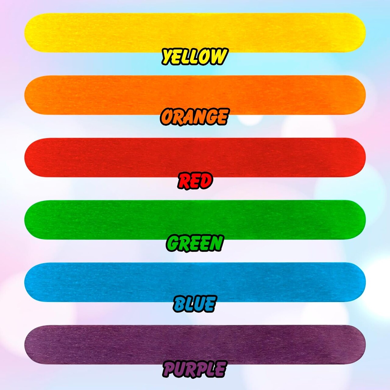 500 Colored Pcs Popsicle Sticks for Crafts, 6" Colorful Wooden Rainbow Craft Sticks - Classroom Supplies, STEM DIY Art, Ages 3+
